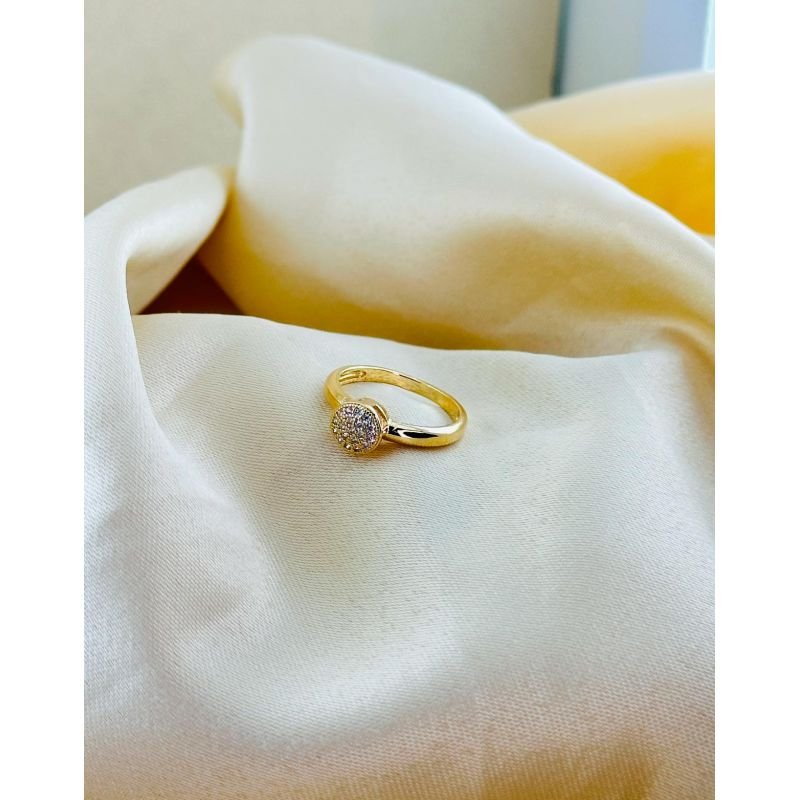 Anel chuveirinho redondo banhado em ouro 18k