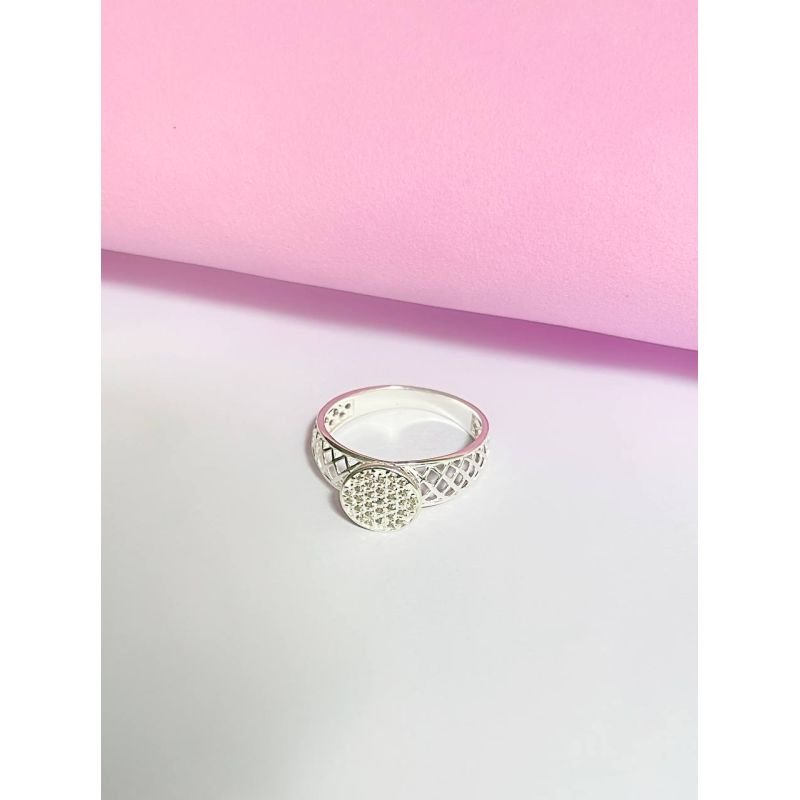 Anel chuveirinho redondo perfurado em prata 925