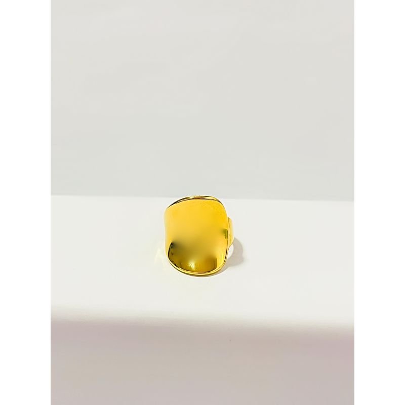 Anel orgânico banhado em ouro 18k