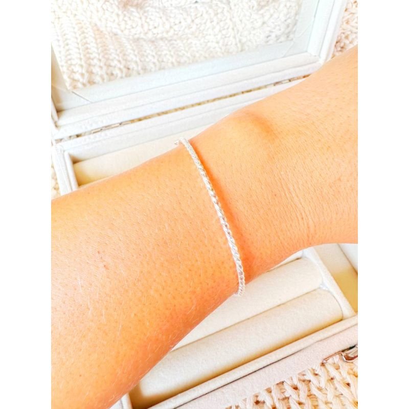 Bracelete aro torcidinho em prata 925