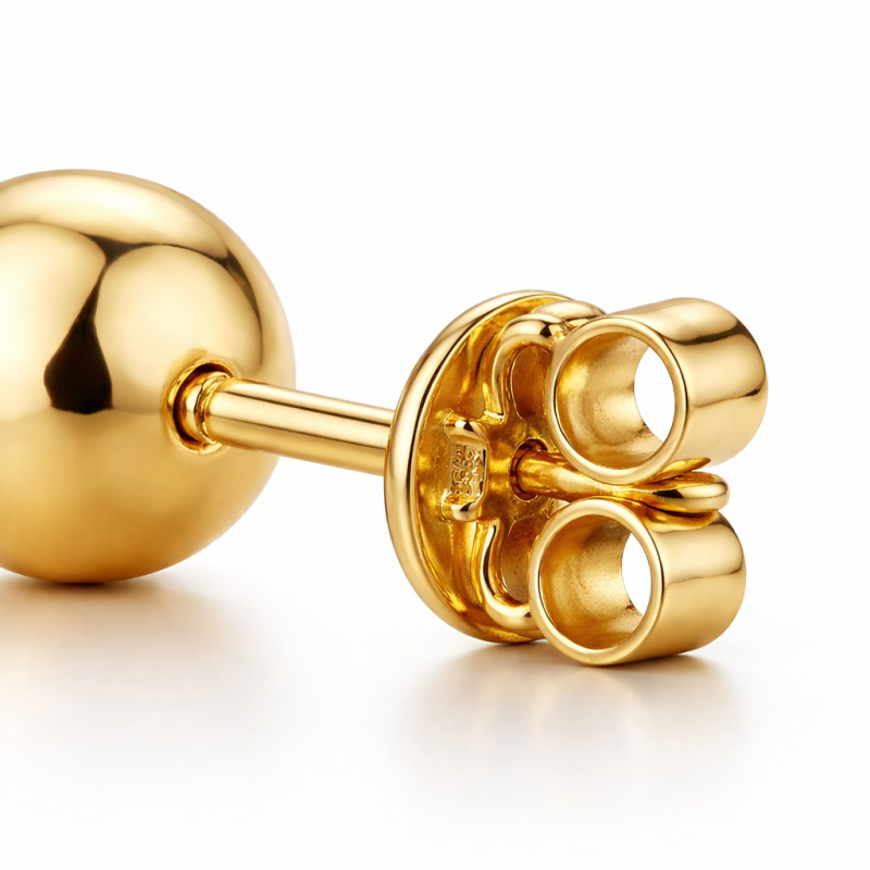 Brinco bolinha pequena banhado em ouro 18k