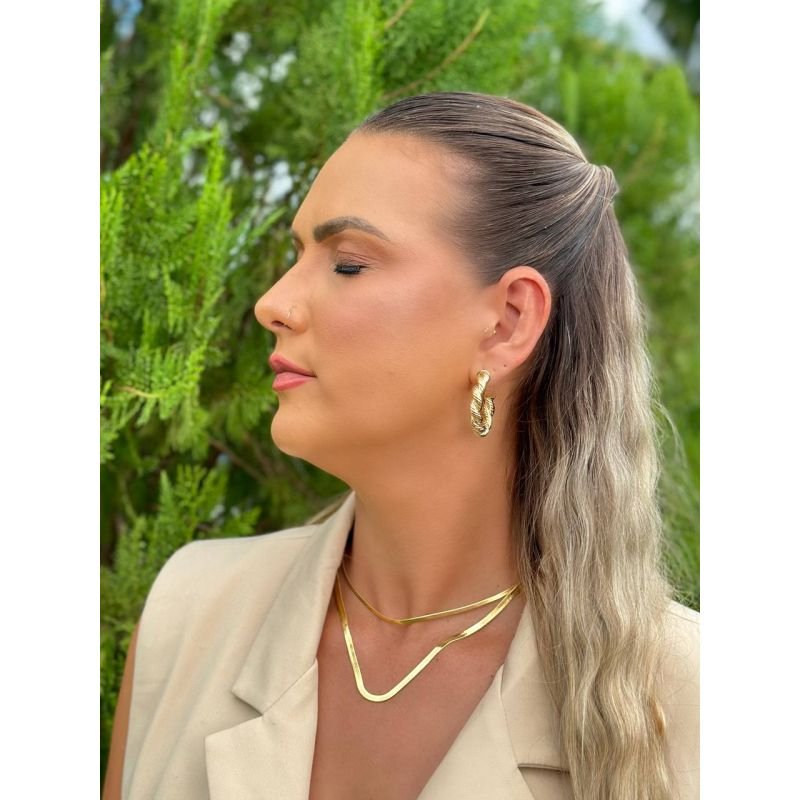 Brinco Cravo banhado em ouro 18k