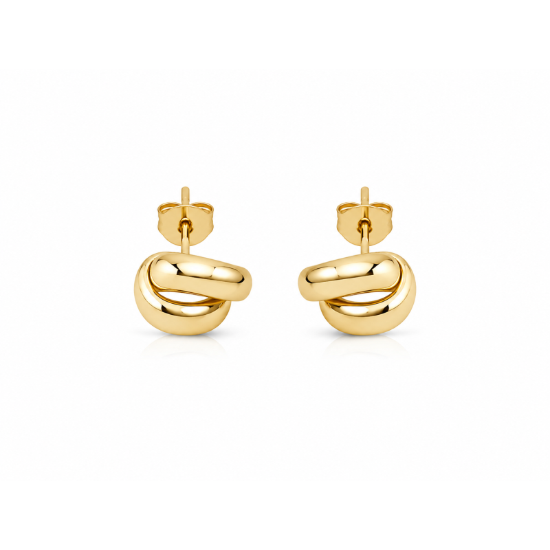 Brinco nó largo banhado em ouro 18k