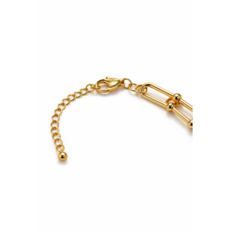 Colar de elos largos banhado em ouro 18k