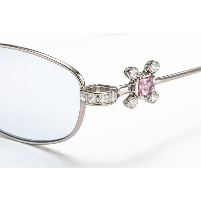 Óculos de sol de acetato com armação prata